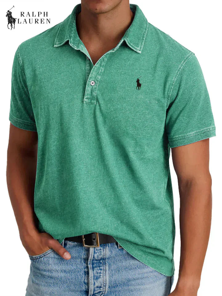 Everyday Solid Color Retro Short Sleeve Collared Shirt