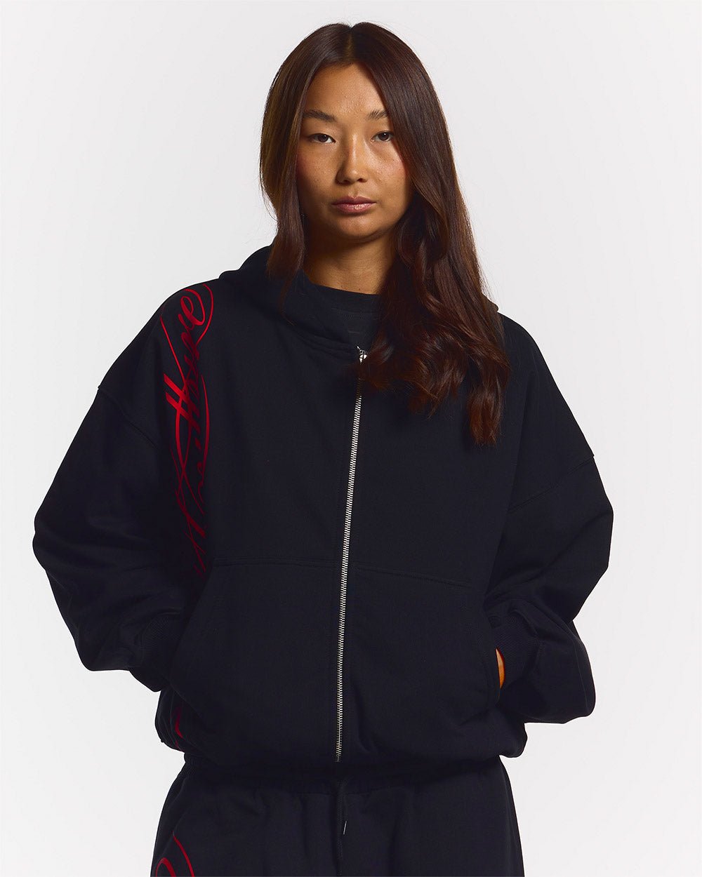 Cozy Script Zip Hoodie