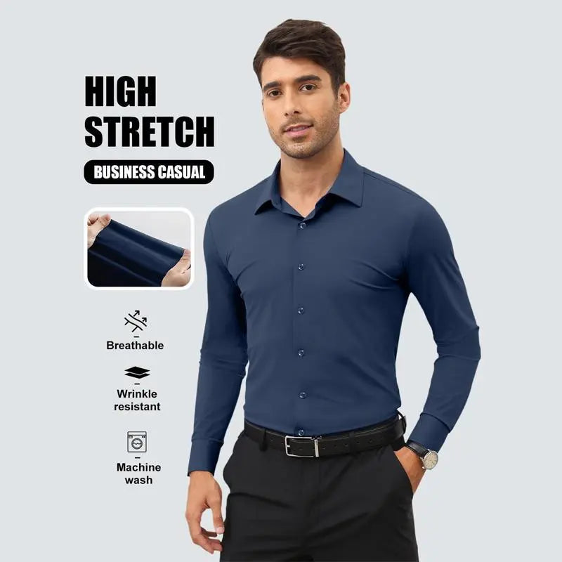Men's Wrinkle-Free Stretch Shirt - Anti-Wrinkle