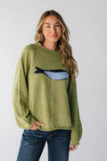 Olive Fisherman Relaxed Knit Sweater