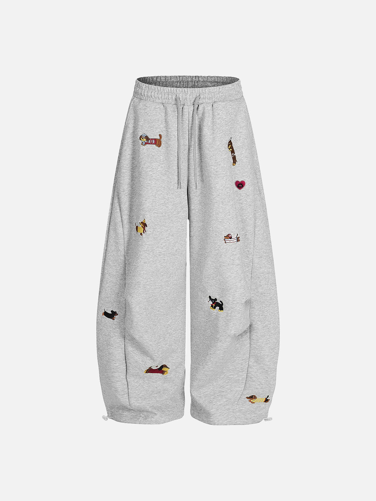 Embroidered Dog Barrel Sweatpants