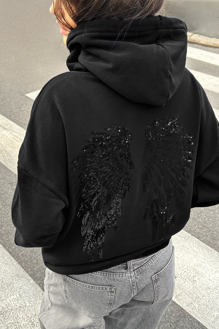 Sparkwing Angel Sequin Comfort Hoodie