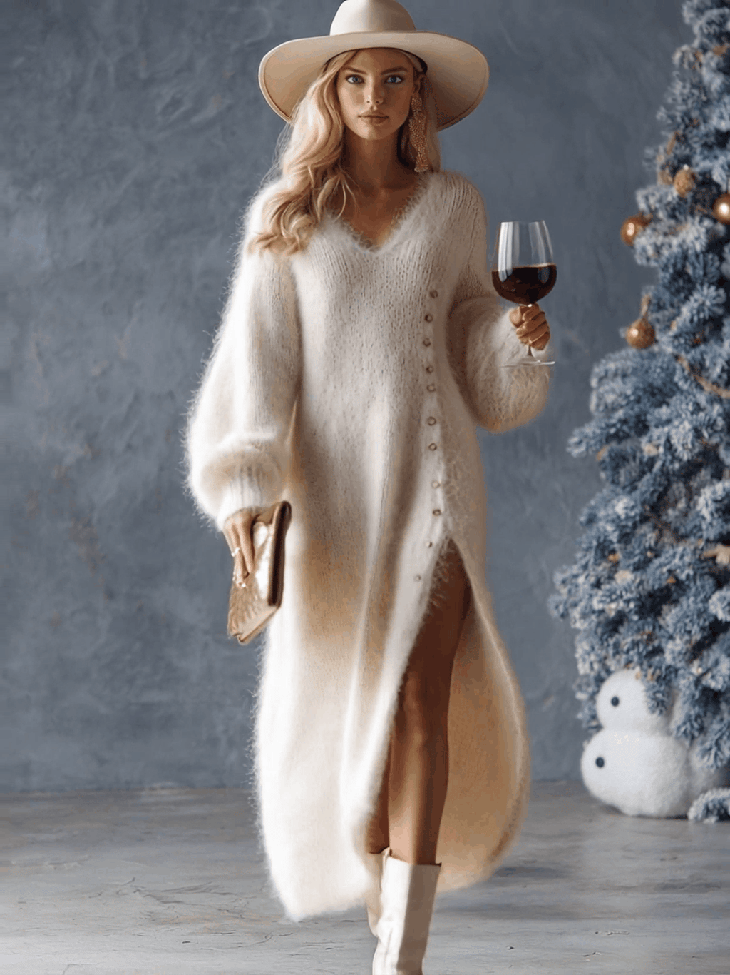 Cozy Knit Midi Comfort Dress