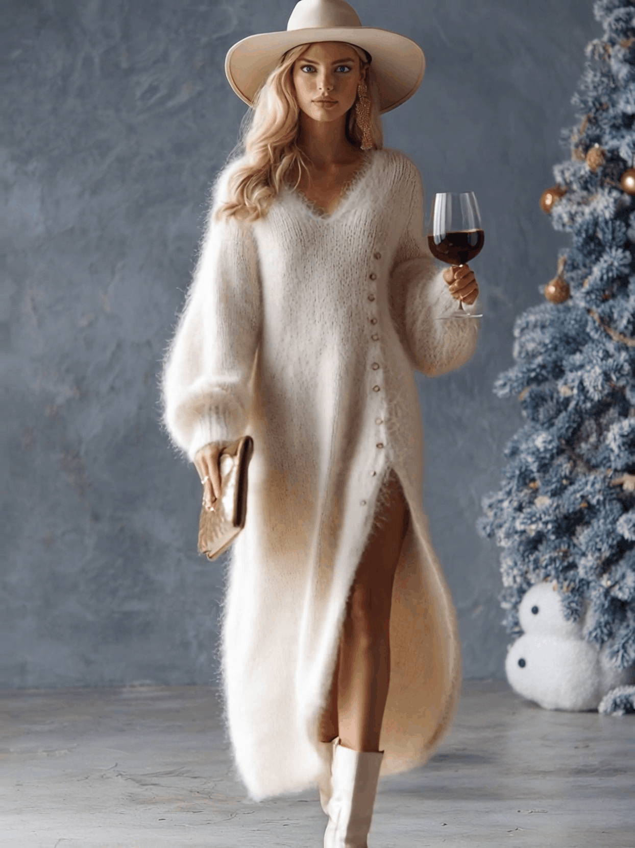 Cozy Knit Midi Comfort Dress
