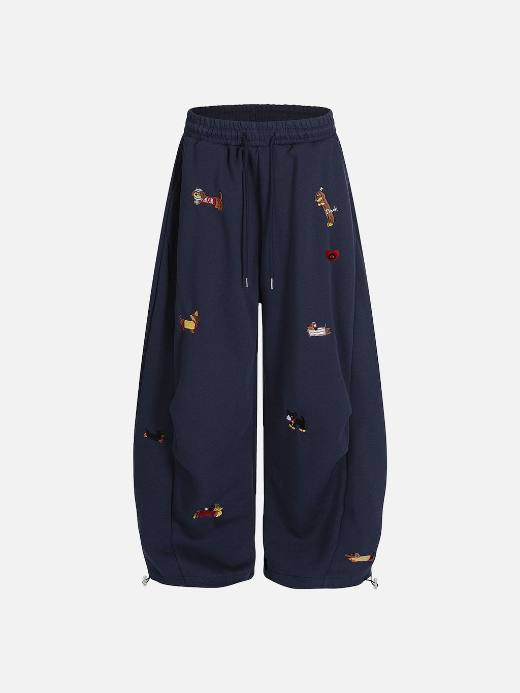 Embroidered Dog Barrel Sweatpants