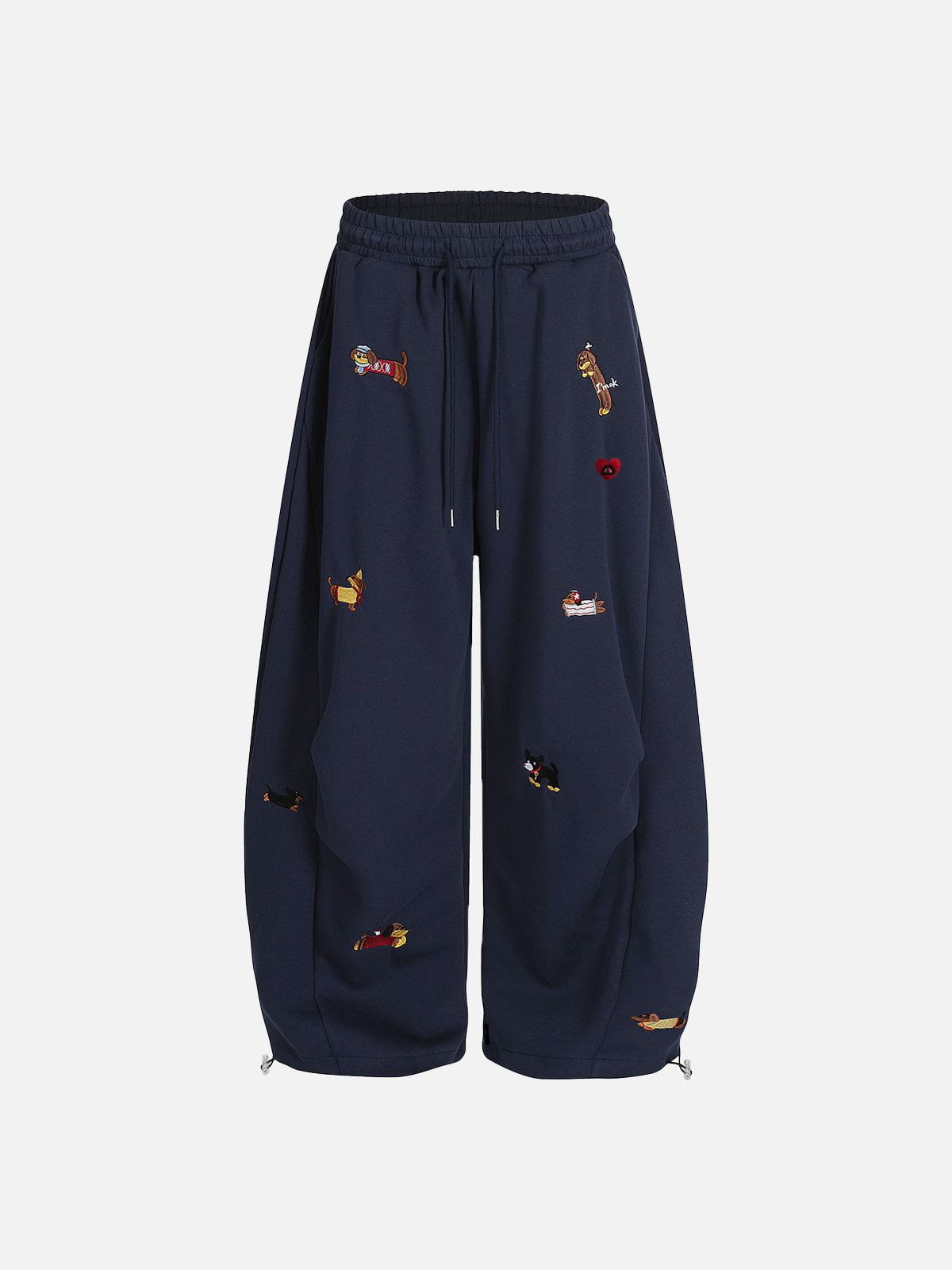 Embroidered Dog Barrel Sweatpants