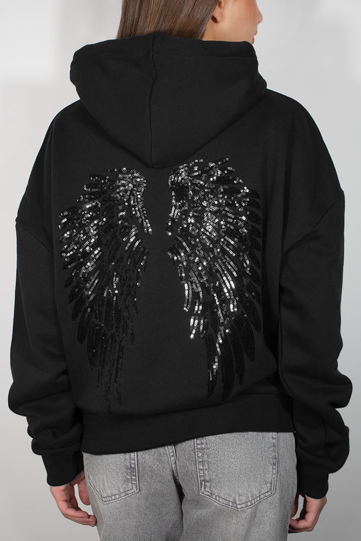 Sparkwing Angel Sequin Comfort Hoodie